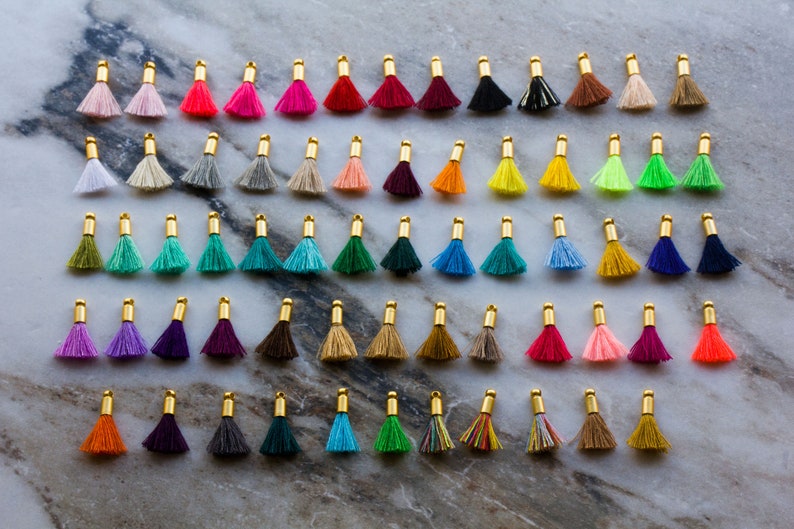 2cm Wholesale Mini Gold Cap Tassels Bulk Cotton Tassels Tiny Etsy