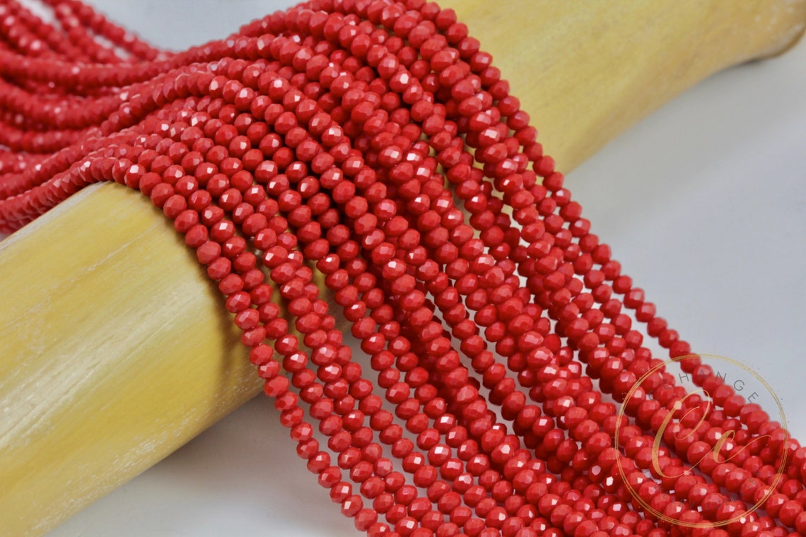 2mm Dark Red Crystal Beads Faceted Rondelle Glass Beads Bulk Etsy UK