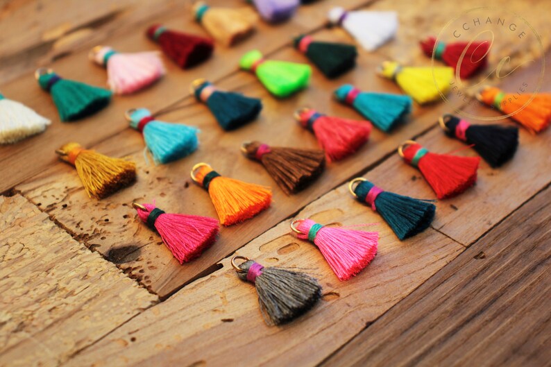 Decorative Tassel 10 pcs T25CJ-05 Red Mini Tassels 2.5cm Boho Style Earring Tassels