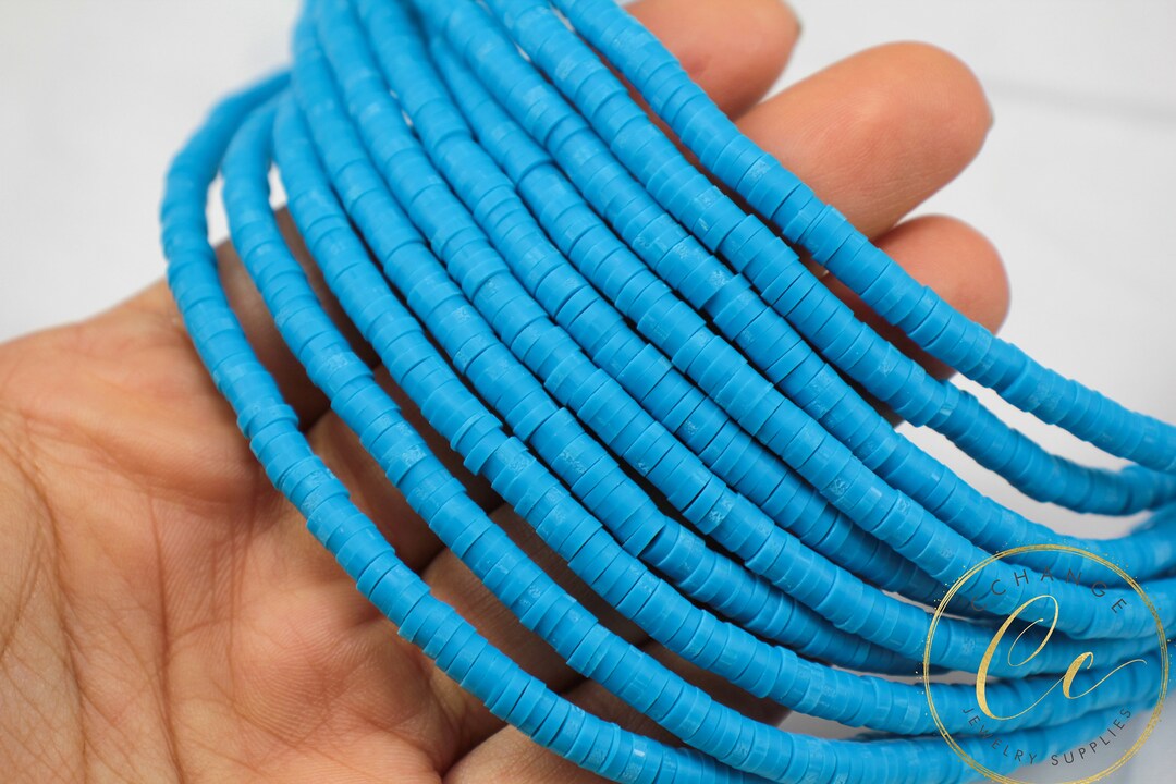 150 pezzi di perline a disco Heishi con pietra preziosa, tubo