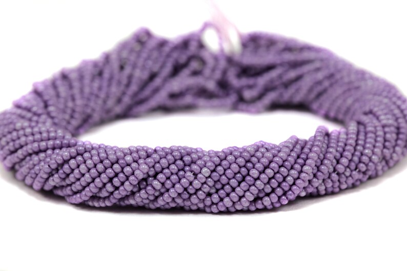 110 Glass Seed Beads 1 Full Hank Lavender Seed Beads 2.2mm Sand Beads GSB11-41