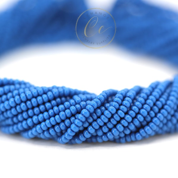 Yale Blue Seed Beads, 11/0 (2.2mm) Czech Seed Beads 1 Full Hank / GSB11-M57