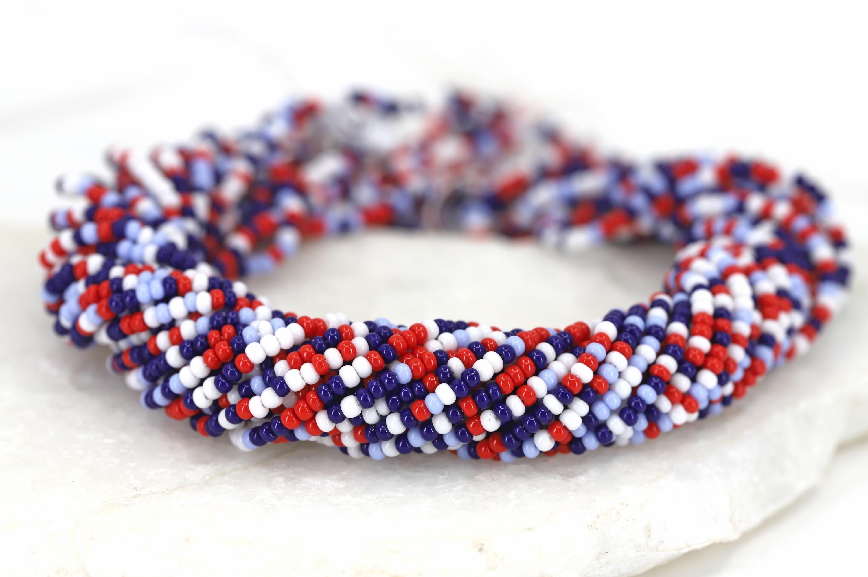 Multicolour Strands 1 Meter Red Blue White Mix Multicolour Seed Bead Strands, 11/0 (2.2mm ...