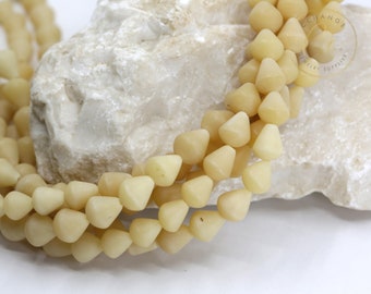 Cuentas de semilla de palma Buri natural en forma de lágrima de 12 mm, 1 hebra, 18 cuentas