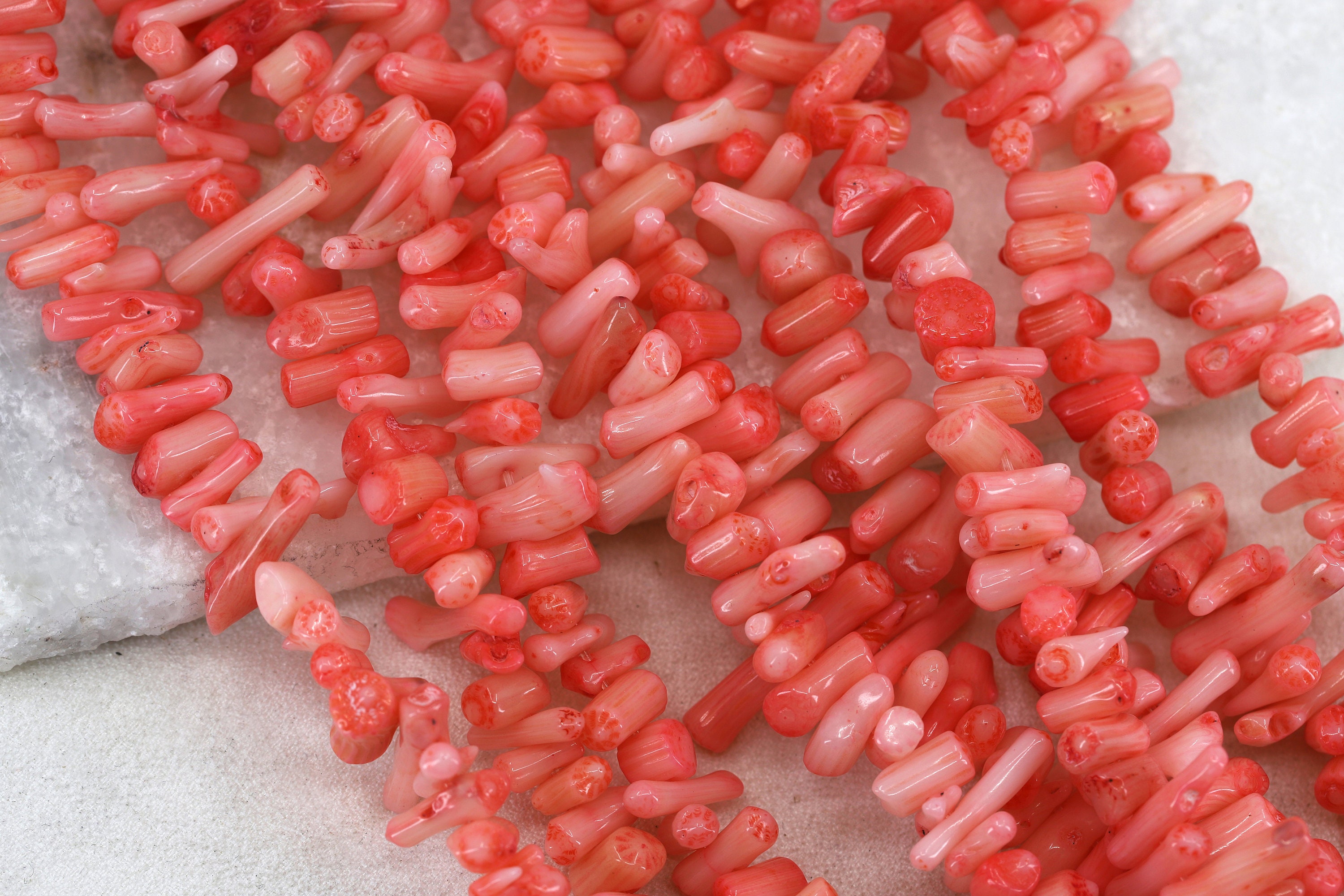 シモンズグランドセール Beads, Coral Spike Pink Irregular 1 Beads, Coral Dyed Shape その他