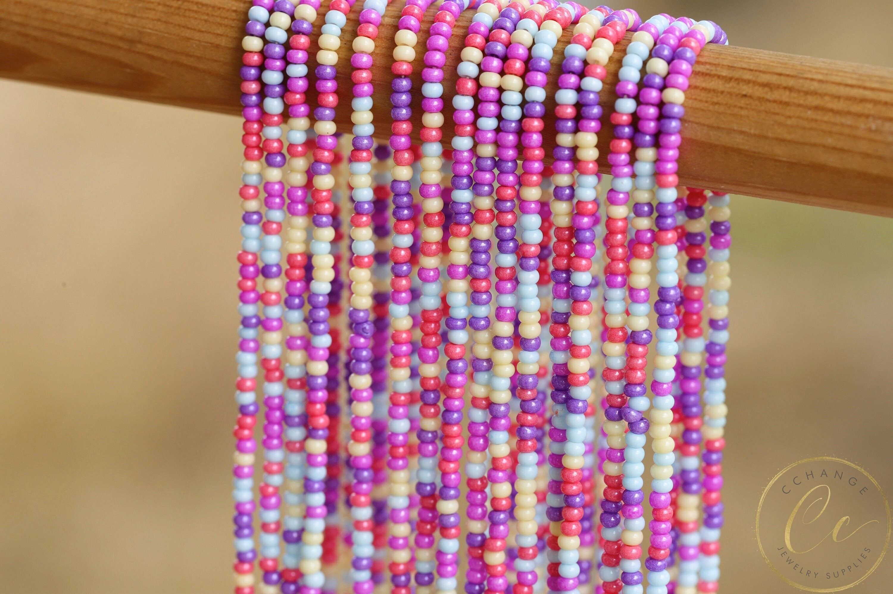 Multicolour Strands 1 Meter Mix Multicolour Seed Bead Strands, 11/0 (2.2mm) Colorful Czech ...