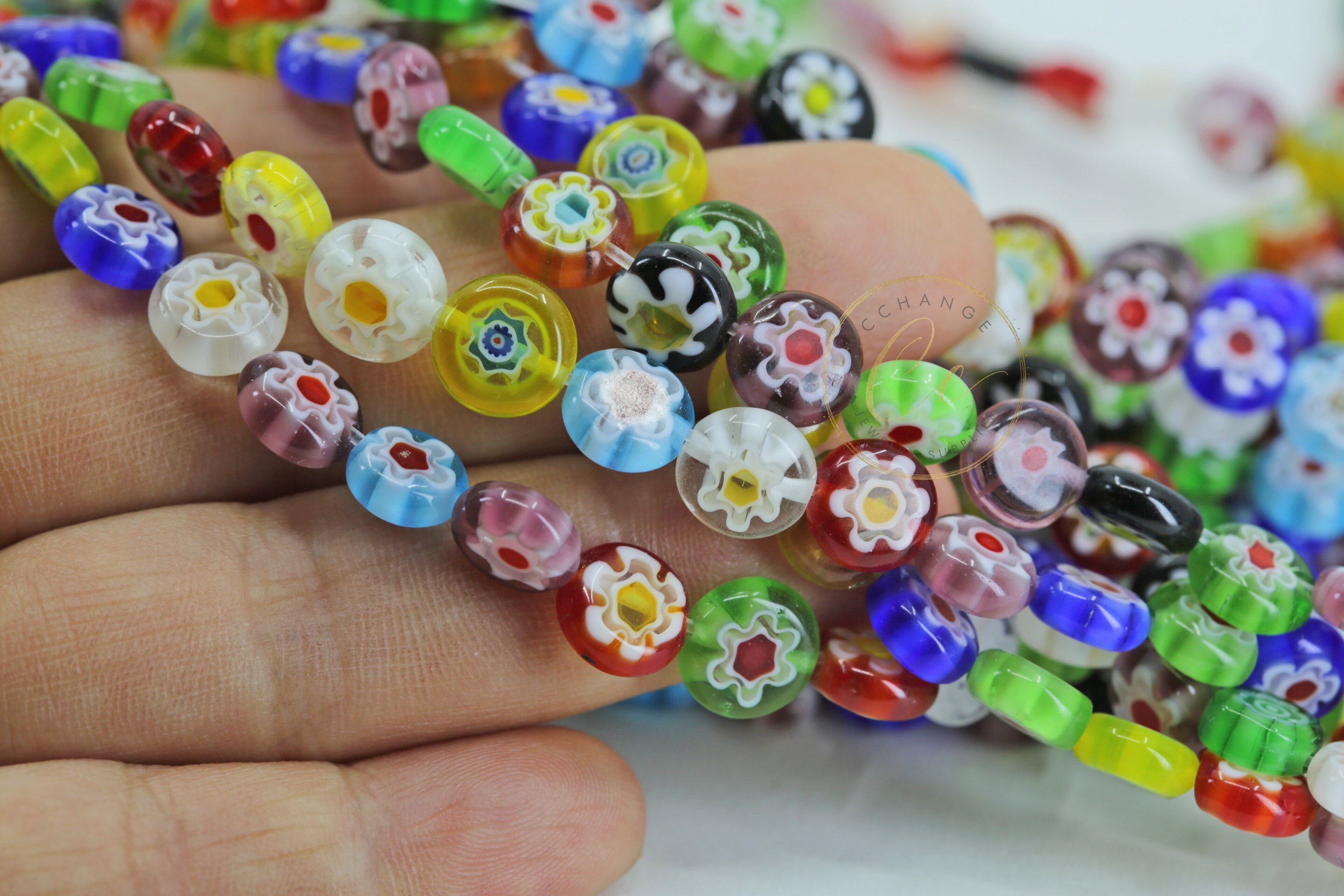 120 pz 10 colori perline di vetro millefiori fatte a mano all'ingrosso