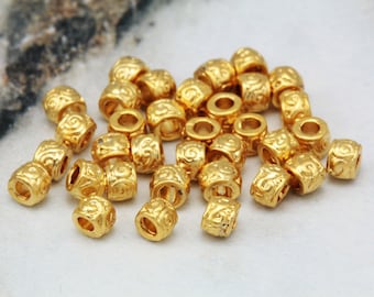 4mm Gold Plated Metal Rondelle Spacer Beads 25 pcs / GPY-306