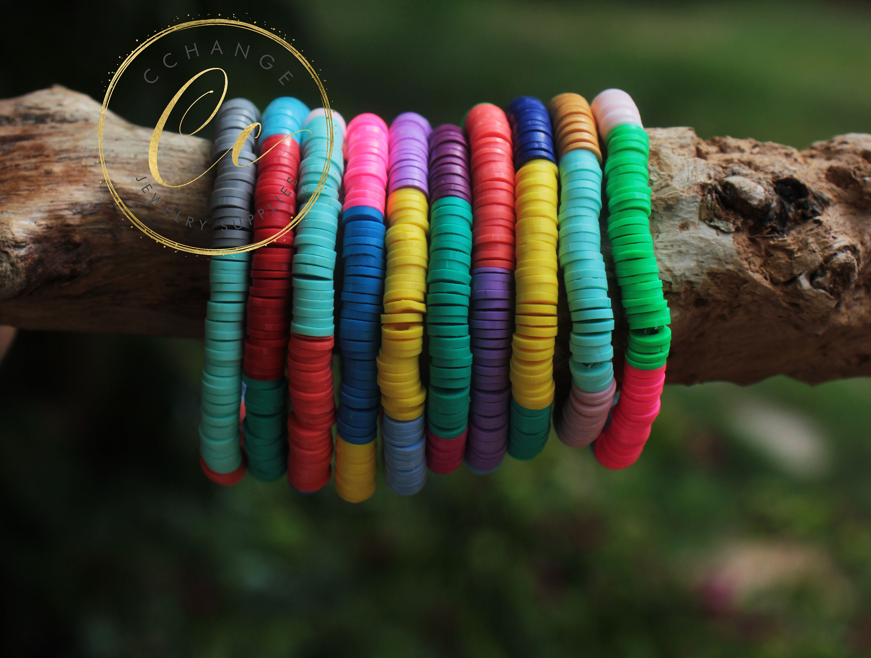 Beebeecraft 300 Heishi Perlen - 4mm Vergoldete Scheibenperlen