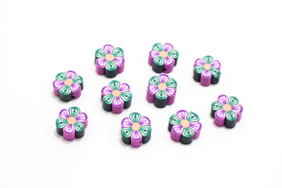 100 Fimo Polymer Clay Assorted Color 8mm Flat Square Pillow Flower Craft  Beads