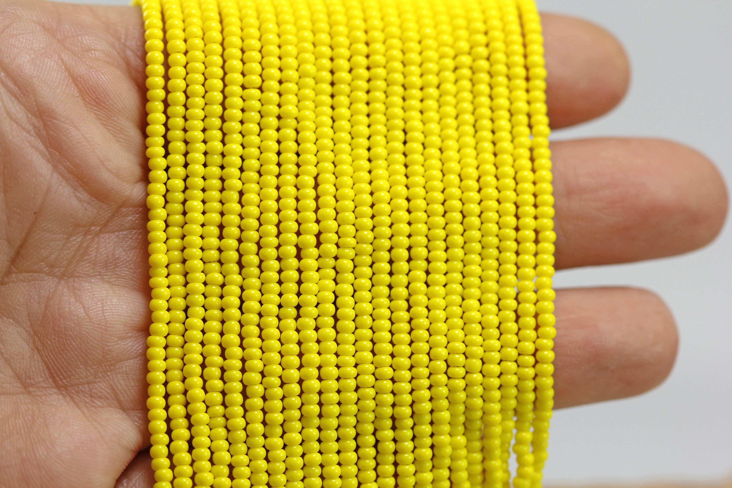 Yellow Seed Beads 11/0 2.2mm Czech Seed Beads 1 Full Hank / Etsy