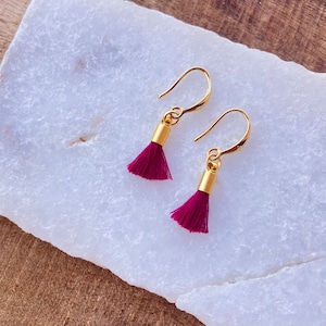 Gold Plated Mini Tassel Earrings