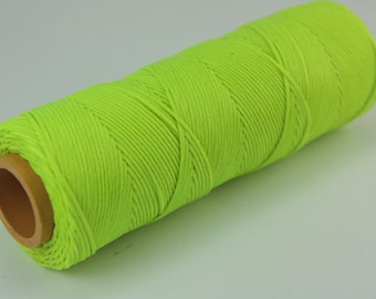 Neon Yellow Wax Cord, 1mm Waxed Macrame Cord Thread Beading Cord 1 Roll 100 Meters / WX-15