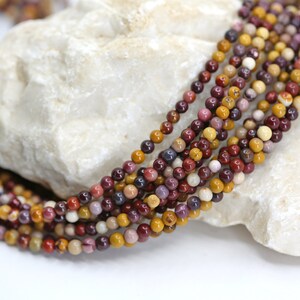 4mm Round Mookaite Jasper Beads, 1 Full Strand 15.5&quot; Genuine Natural Loose Round Semi Precious Stones / NSR4-38