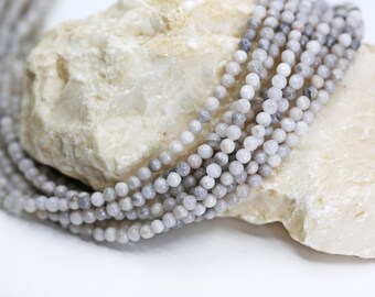 4mm Round Moonstone Genuine Natural Gemstone Beads | NSR4-44