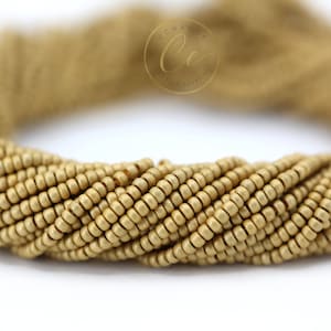 Matte Light Gold Seed Beads, 11/0 (2.2mm) Czech Seed Beads 1 Full Hank / GSB11-P32