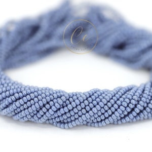 Shiny Rustic Blue Seed Beads, 11/0 (2.2mm) Czech Seed Beads 1 Full Hank / GSB11-P38