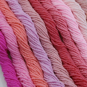 Pink Shades Assorted Colours Seed Bead Set, 11/0 (2.2mm) Czech Seed Beads, 5 Hanks Select Your Colours! / GSB11-122