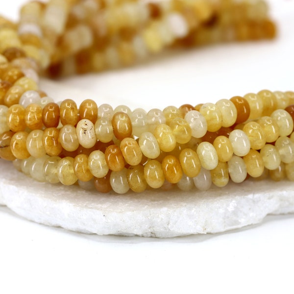 5x8mm Rondelle Yellow Topaz Natural Gemstone Beads / RNS5-25