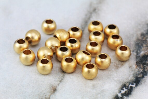 4mm Metal Ball Sphere Spacer Bead 25 pcs GPY-374 Gold Plated Round Bead