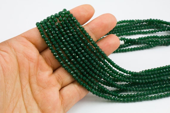 Green Iridescent Glass Faceted Beads, 3mm by Bead Landing | Michaels