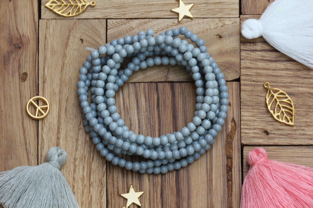 4mm Grey Glass Beads, Smooth Round Ball Glass Loose Beads / GB466 Etsy