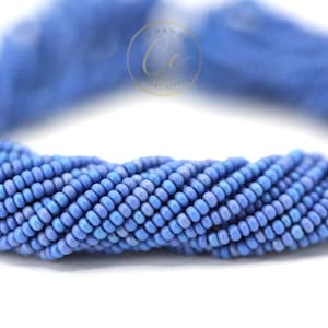 Matte Rainbow Dark Blue Seed Beads, 11/0 (2.2mm) Czech Seed Beads 1 Full Hank / GSB11-P28