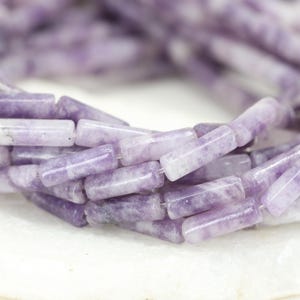 Amethyst Cylinder Tube Beads, 13x4mm Gemstone Column Bead / NST-31