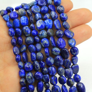 7-10 mm Natürliche Lapis Lazuli Nugget Edelstein Perlen, 1 Strang 50 Stück / PNB-05