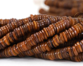 Natural Shells Brown Heishi Disc Beads, 1 Strand 16" inches (8-9mm) / SHS8-18