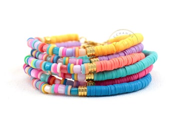 Braccialetti Elastici Con Perline Heishi Fai Da Te Che Fanno K All Elastico Colore Misto