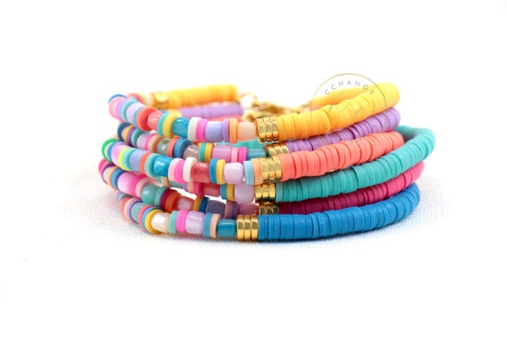 KELITCH Bracciali Stretch Con Charm Arcobaleno Bracciali Con Perline