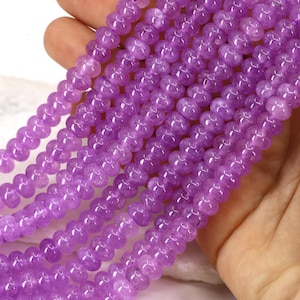 5x8mm Rondelle Purple Jade Disc Beads / RNS5-122
