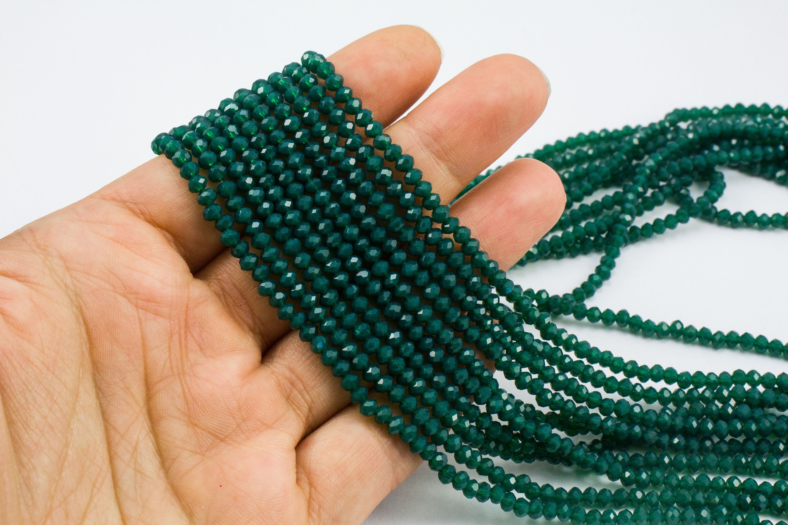 Green Crystal Beads 8mm Beads for Jewelry Making Bulk 180 pcs Emerald  Roundelle