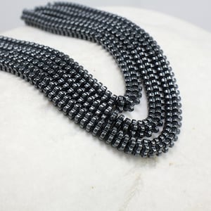 6mm Flower Hematite Beads, 1 Strand 85 pcs / HBY-070