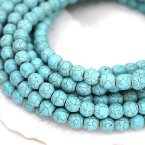 8mm Round Turquoise Howlite Beads, 1 Strand 15.5&#39;&#39; / HWL-T8
