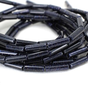 Blue Sandstone Cylinder Tube Bead, 13x4mm Natural Stone Column Beads / NST-05