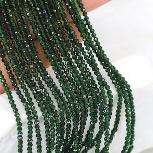 2mm Green Sandstone Faceted Round Gemstone Beads / NSF2-05
