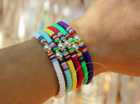 Mikovivi 7pz Bracciali Estivi Conchiglie, Impilabili Perline a Forma di Stella Marina Stile Bohémien Regalo di Gioielli per Donna
