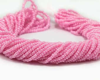 Cuentas de cristal checo rosa 11/0 (2,2 mm) / GSB11-M37