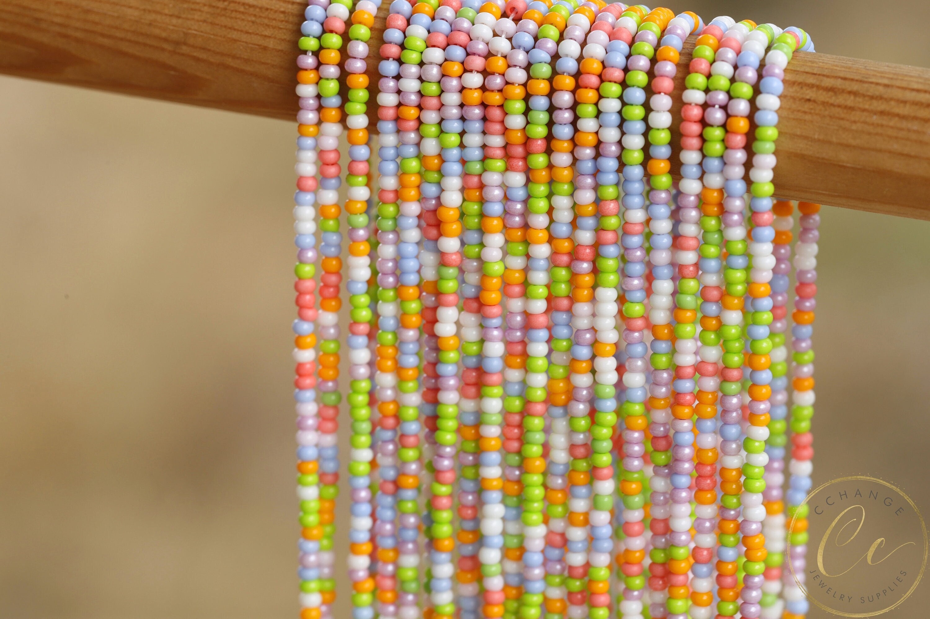 Multicolour Strands 1 Meter Mix Multicolour Seed Bead Strands, 11/0 (2.2mm) Colorful Czech ...