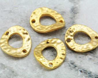 18 mm zawieszki w kształcie koła, matowe/błyszczące, pozłacane, metalowe, 5 szt. / GPY-091