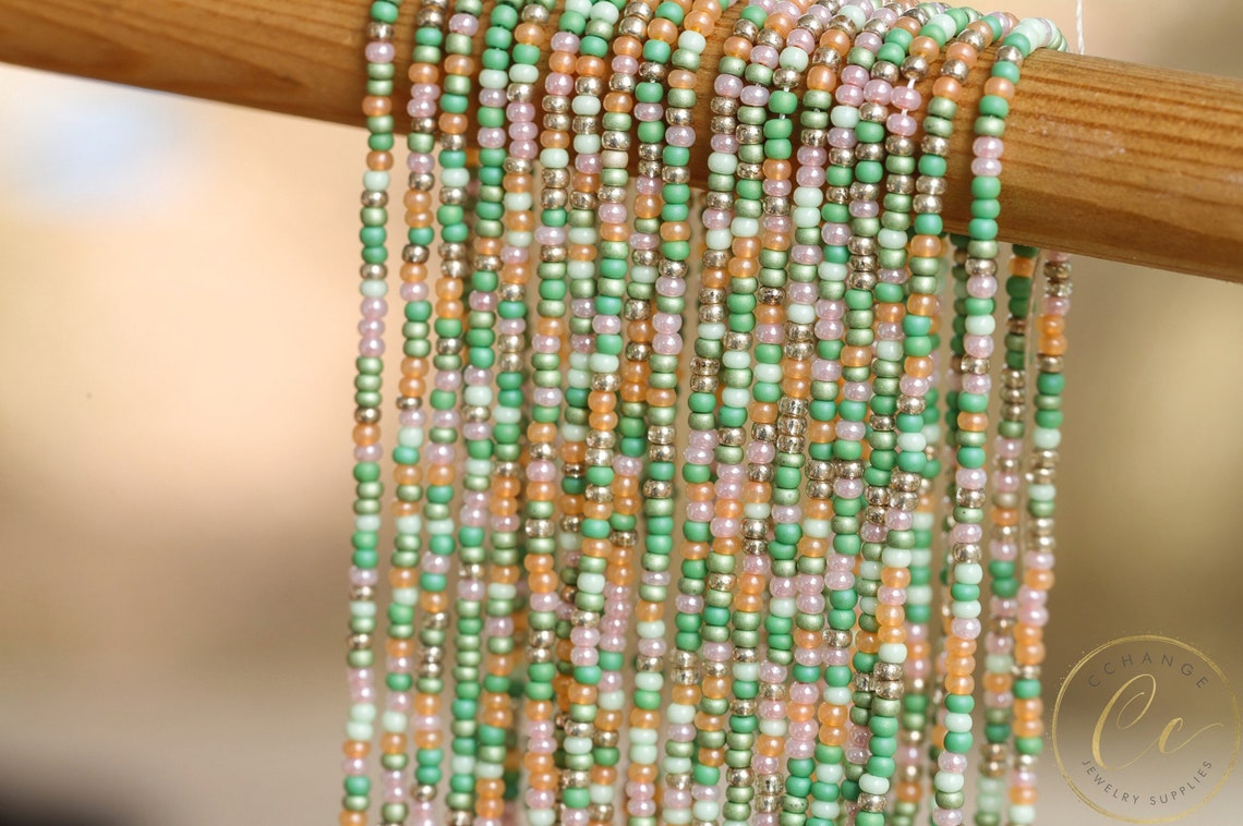 Multicolour Strands 1 Meter Mix Multicolour Seed Bead Strands, 11/0 (2.2mm) Colorful Czech ...