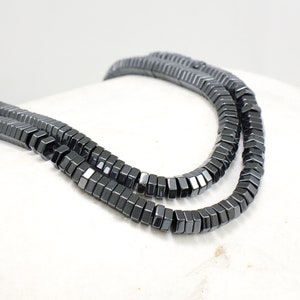 6mm Flat Hexagon Hematite Beads, 1 Strand 100 pcs / HBY-064