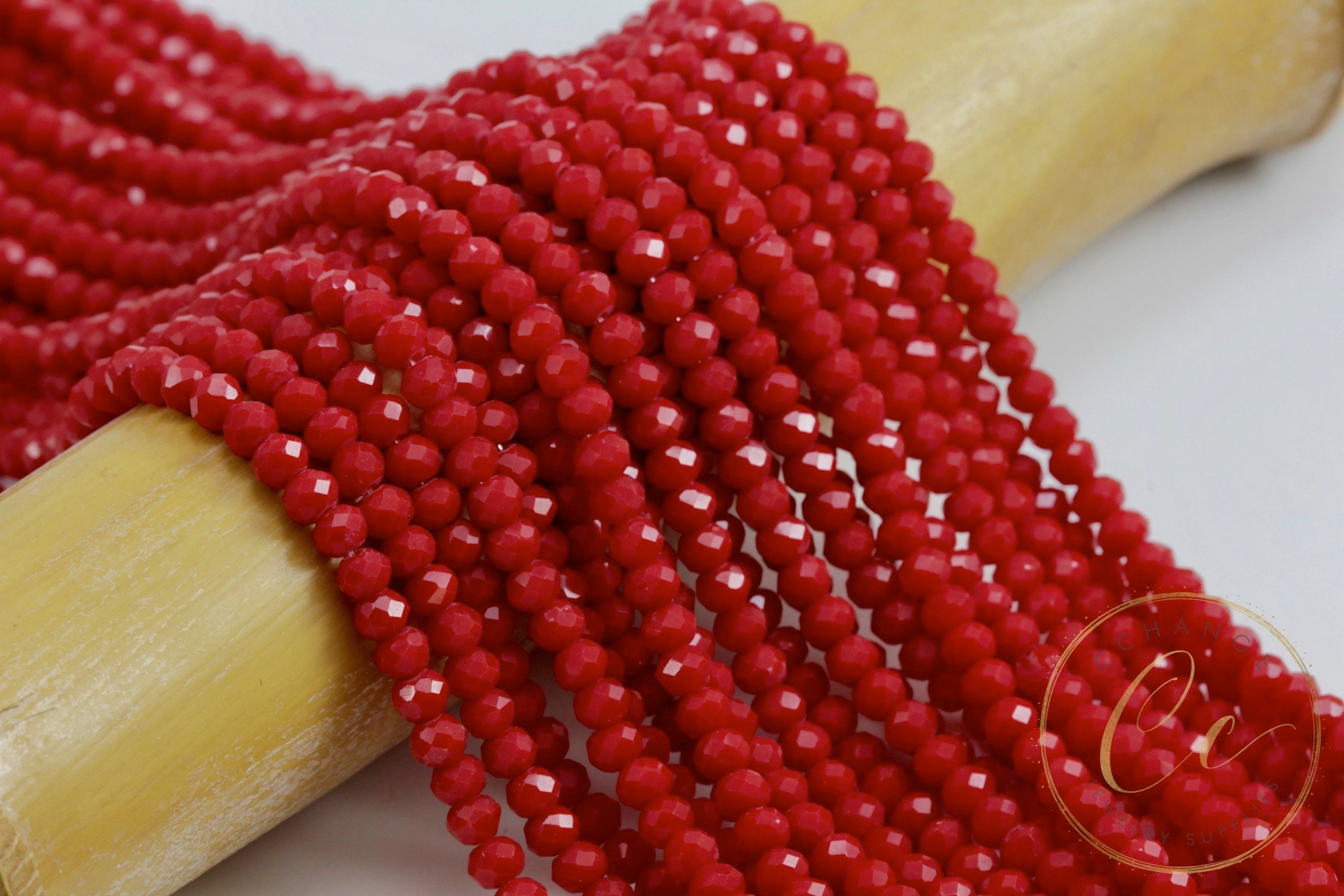 Opaque Red 4mm High Quality Crystal Beads 1200pcs