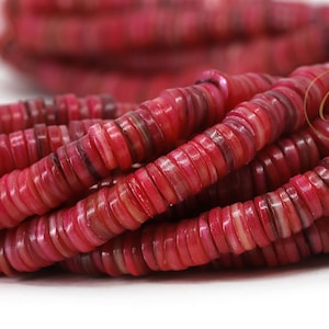 Natural Shells Maroon Heishi Disc Beads, 1 Strand 16&quot; inches (8-9mm) / SHS8-09