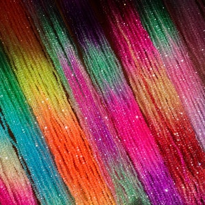 Perline di vetro cristallo rondelle arcobaleno, perline di vetro sfaccettate e colorate sfumate multicolori / CCB