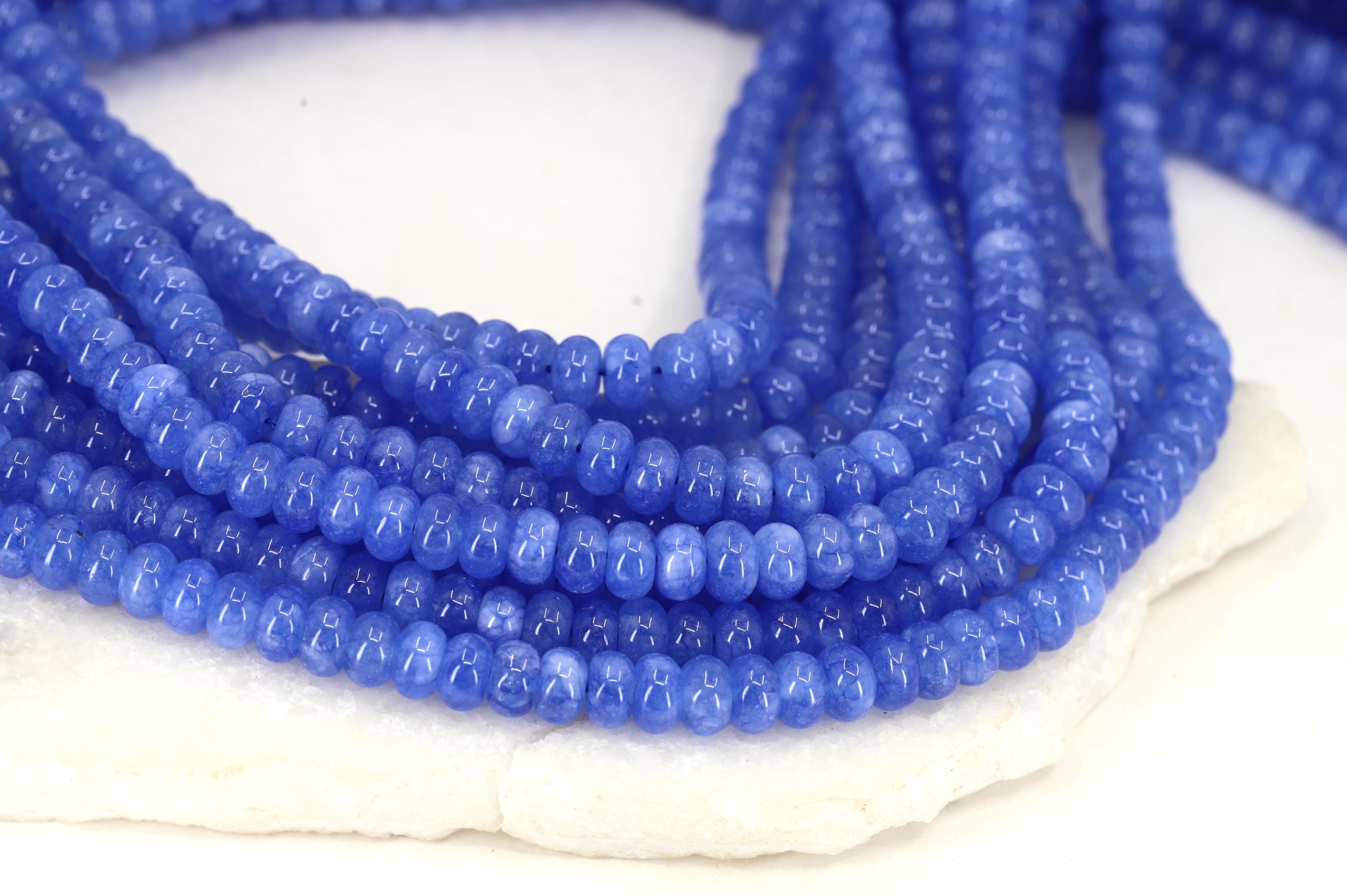 thumbnail image 2 of Natural 2mm Faceted Blue Jade Roundel Loose Beads - 15 Inch Strand AAA Quality 2 of 3