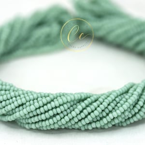 Pastel Mint Green Seed Beads, 11/0 (2.2mm) Czech Seed Beads 1 Full Hank / GSB11-M145