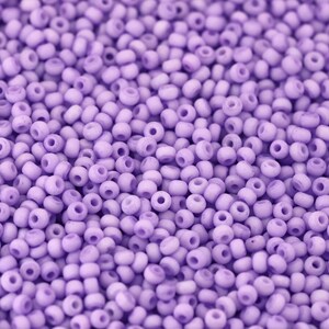 Matte Pastel Lilac Premium Glass Seed Beads, 8/0 (3mm) Indian Seed Beads 25 grams / GSBA8-10